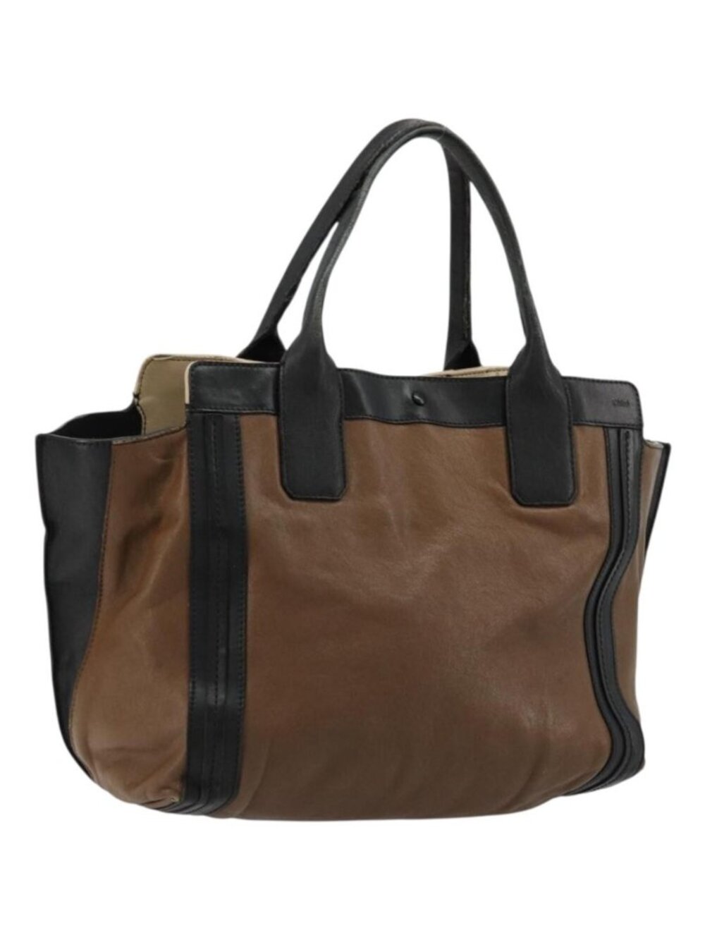 Chloe Tote Bag Leather Brown Gold